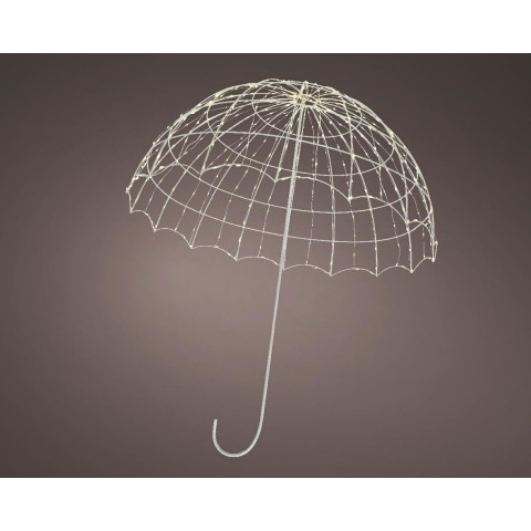 OMBRELLO CON LED METALLO WHITE